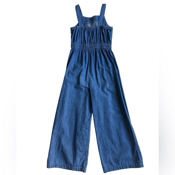 Guess Blue Denim Wide Leg Jumpsuit Romper Flare Sleeveless Girls  7 - Picture 4 of 6